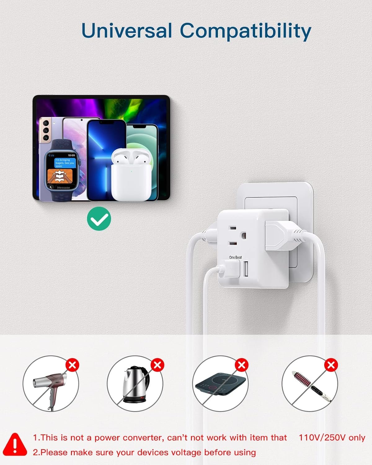 2 Pack European Travel Plug Adapter Review 1 2 pack european travel plug adapter international power plug adapter with 3 outlets 3 usb charging ports1 usb c type c p 4