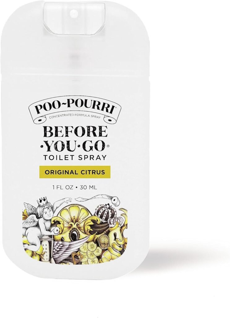 A game changer Poo-Pourri Before-You-Go Toilet Spray, Original Citrus, 1 Fl Oz Pocket Travel Size - Lemon, Bergamot and Lemongrass